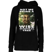 Wise Mystical Tree Face Old Mythical Oak Tree Funny Meme Womens Funnel Neck Pullover Hood