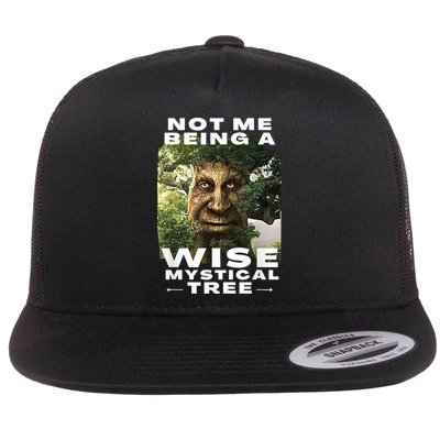Wise Mystical Tree Face Old Mythical Oak Tree Funny Meme Flatbill Hat