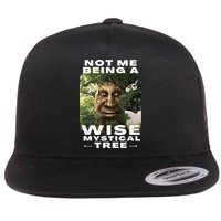 Wise Mystical Tree Face Old Mythical Oak Tree Funny Meme Flatbill Hat