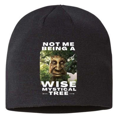Wise Mystical Tree Face Old Mythical Oak Tree Funny Meme Sustainable Beanie