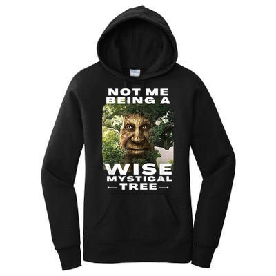 Wise Mystical Tree Face Old Mythical Oak Tree Funny Meme Women's Pullover Hoodie