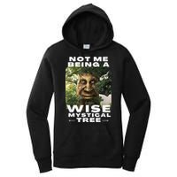 Wise Mystical Tree Face Old Mythical Oak Tree Funny Meme Women's Pullover Hoodie