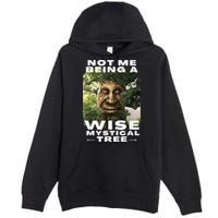 Wise Mystical Tree Face Old Mythical Oak Tree Funny Meme Premium Pullover Hoodie