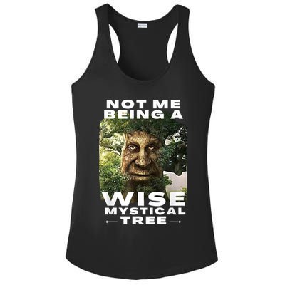 Wise Mystical Tree Face Old Mythical Oak Tree Funny Meme Ladies PosiCharge Competitor Racerback Tank