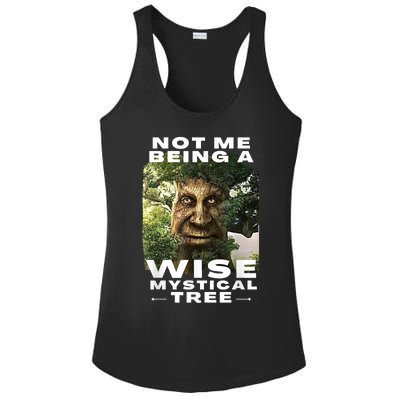 Wise Mystical Tree Face Old Mythical Oak Tree Funny Meme Ladies PosiCharge Competitor Racerback Tank