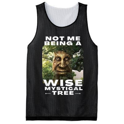 Wise Mystical Tree Face Old Mythical Oak Tree Funny Meme Mesh Reversible Basketball Jersey Tank