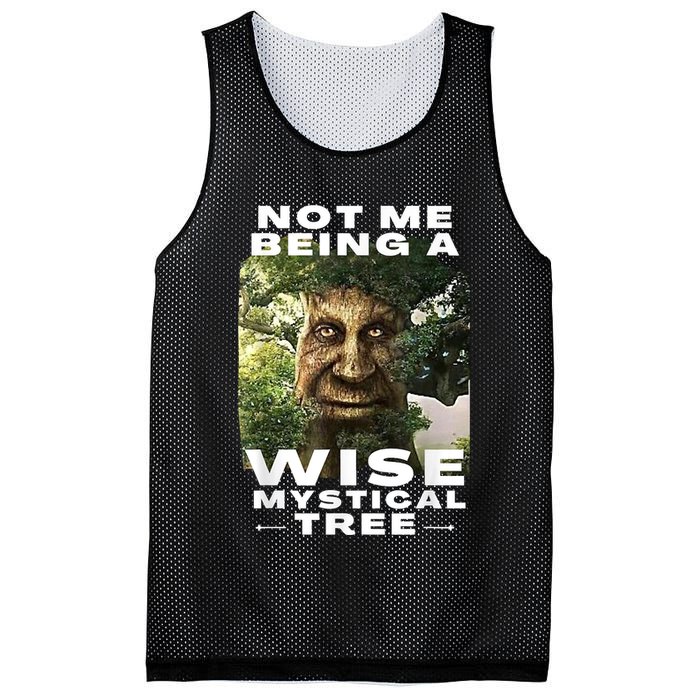 Wise Mystical Tree Face Old Mythical Oak Tree Funny Meme Mesh Reversible Basketball Jersey Tank
