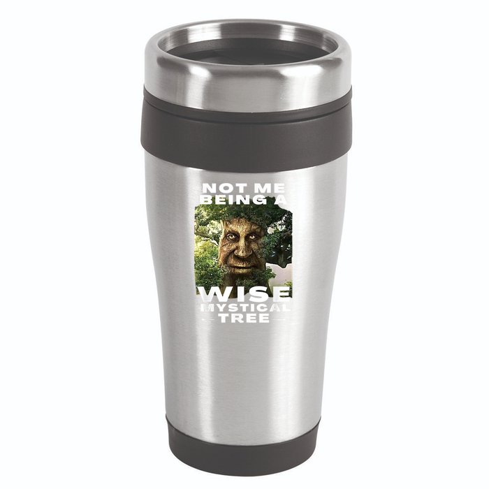 Wise Mystical Tree Face Old Mythical Oak Tree Funny Meme 16oz Travel Tumbler