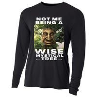 Wise Mystical Tree Face Old Mythical Oak Tree Funny Meme Cooling Performance Long Sleeve Crew