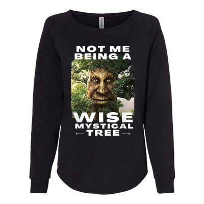 Wise Mystical Tree Face Old Mythical Oak Tree Funny Meme Womens California Wash Sweatshirt