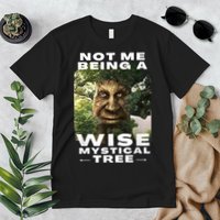 Wise Mystical Tree Face Old Mythical Oak Tree Funny Meme Premium T-Shirt