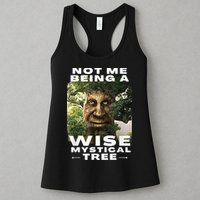 Wise Mystical Tree Face Old Mythical Oak Tree Funny Meme Womens Tank Top