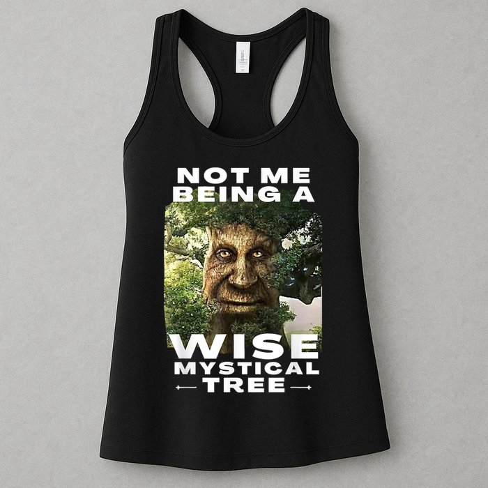 Wise Mystical Tree Face Old Mythical Oak Tree Funny Meme Womens Tank Top