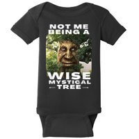 Wise Mystical Tree Face Old Mythical Oak Tree Funny Meme Baby Bodysuit