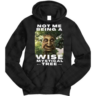 Wise Mystical Tree Face Old Mythical Oak Tree Funny Meme Tie Dye Hoodie