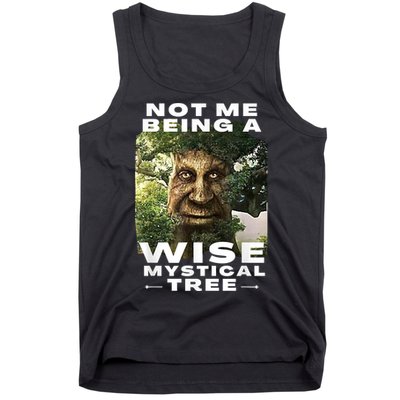 Wise Mystical Tree Face Old Mythical Oak Tree Funny Meme Tank Top