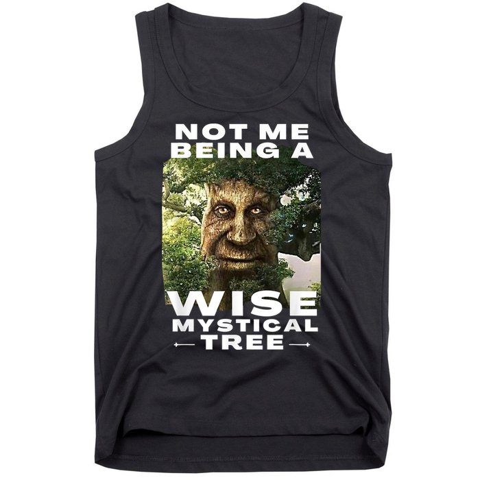 Wise Mystical Tree Face Old Mythical Oak Tree Funny Meme Tank Top