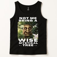 Wise Mystical Tree Face Old Mythical Oak Tree Funny Meme Tank Top