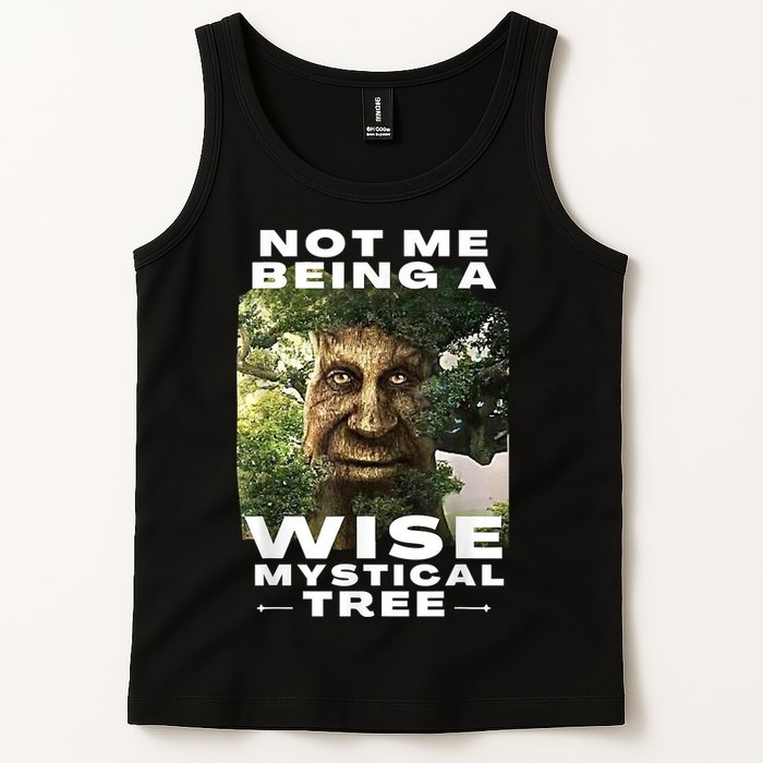 Wise Mystical Tree Face Old Mythical Oak Tree Funny Meme Tank Top
