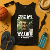 Wise Mystical Tree Face Old Mythical Oak Tree Funny Meme Tank Top