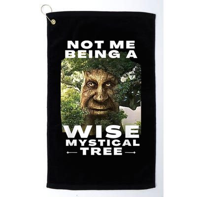 Wise Mystical Tree Face Old Mythical Oak Tree Funny Meme Golf Towel