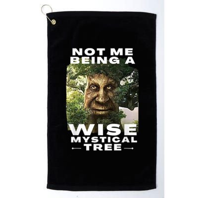 Wise Mystical Tree Face Old Mythical Oak Tree Funny Meme Platinum Collection Golf Towel