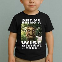 Wise Mystical Tree Face Old Mythical Oak Tree Funny Meme Toddler T-Shirt
