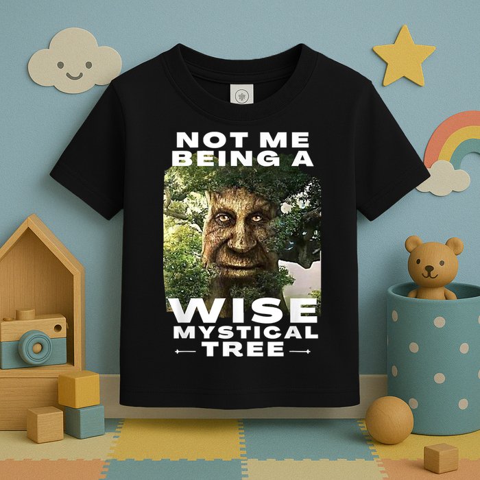 Wise Mystical Tree Face Old Mythical Oak Tree Funny Meme Toddler T-Shirt