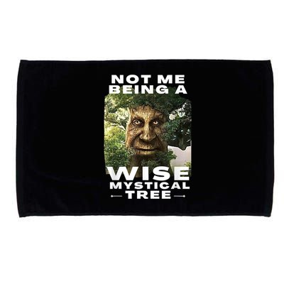 Wise Mystical Tree Face Old Mythical Oak Tree Funny Meme Microfiber Hand Towel