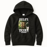Wise Mystical Tree Face Old Mythical Oak Tree Funny Meme Kids Hoodie