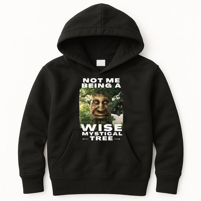 Wise Mystical Tree Face Old Mythical Oak Tree Funny Meme Kids Hoodie