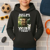 Wise Mystical Tree Face Old Mythical Oak Tree Funny Meme Kids Hoodie