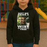 Wise Mystical Tree Face Old Mythical Oak Tree Funny Meme Kids Hoodie
