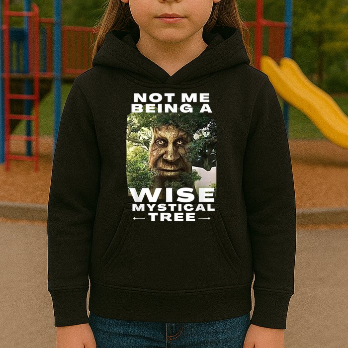 Wise Mystical Tree Face Old Mythical Oak Tree Funny Meme Kids Hoodie