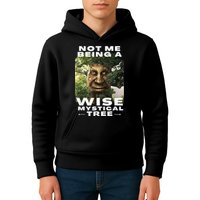 Wise Mystical Tree Face Old Mythical Oak Tree Funny Meme Kids Hoodie