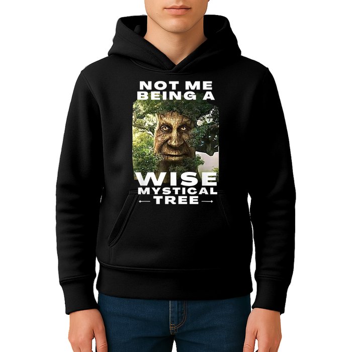 Wise Mystical Tree Face Old Mythical Oak Tree Funny Meme Kids Hoodie