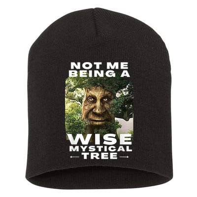 Wise Mystical Tree Face Old Mythical Oak Tree Funny Meme Short Acrylic Beanie