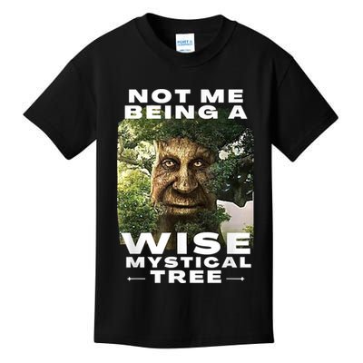 Wise Mystical Tree Face Old Mythical Oak Tree Funny Meme Kids T-Shirt