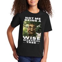 Wise Mystical Tree Face Old Mythical Oak Tree Funny Meme Kids T-Shirt