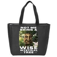 Wise Mystical Tree Face Old Mythical Oak Tree Funny Meme Zip Tote Bag