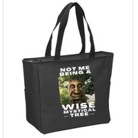 Wise Mystical Tree Face Old Mythical Oak Tree Funny Meme Zip Tote Bag