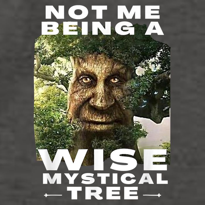 Wise Mystical Tree Face Old Mythical Oak Tree Funny Meme Vector Backpack