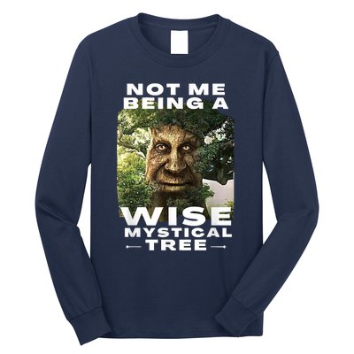 Wise Mystical Tree Face Old Mythical Oak Tree Funny Meme Long Sleeve Shirt