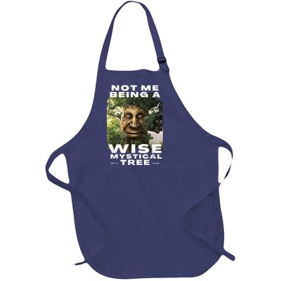 Wise Mystical Tree Face Old Mythical Oak Tree Funny Meme Full-Length Apron With Pockets