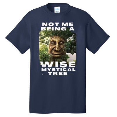 Wise Mystical Tree Face Old Mythical Oak Tree Funny Meme Tall T-Shirt