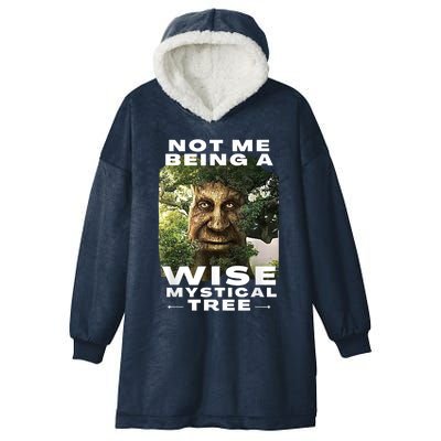 Wise Mystical Tree Face Old Mythical Oak Tree Funny Meme Hooded Wearable Blanket