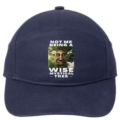 Wise Mystical Tree Face Old Mythical Oak Tree Funny Meme 7-Panel Snapback Hat