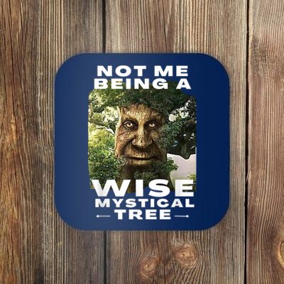 Wise Mystical Tree Face Old Mythical Oak Tree Funny Meme Coaster