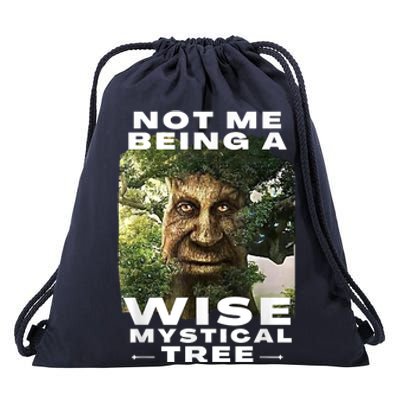 Wise Mystical Tree Face Old Mythical Oak Tree Funny Meme Drawstring Bag