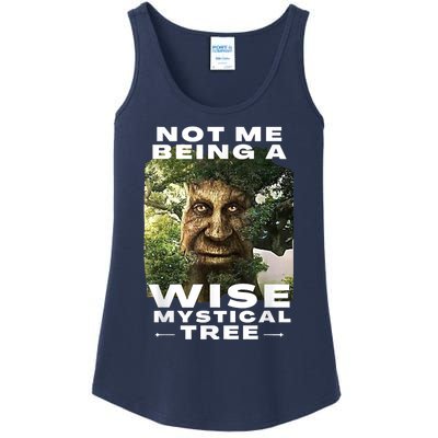 Wise Mystical Tree Face Old Mythical Oak Tree Funny Meme Ladies Essential Tank